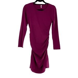MISSUFE Women's‎ Long Sleeve Fall Casual Sundress Tulip Ruched Bodycon SzM